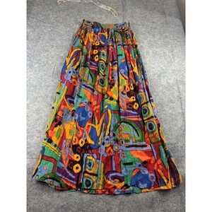VTG Christine Parker Women's M Long Maxi Artsy Bohemian Skirt Retro Cotton India